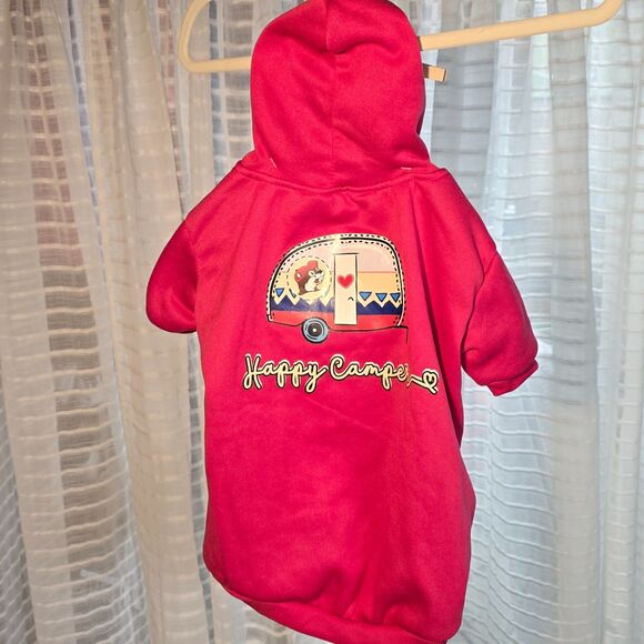 NWT BUC-EE'S DOG HOODIE PET APPAREL SIZE LARGE PINK "HAPPY CAMPER" - Picture 1 of 8